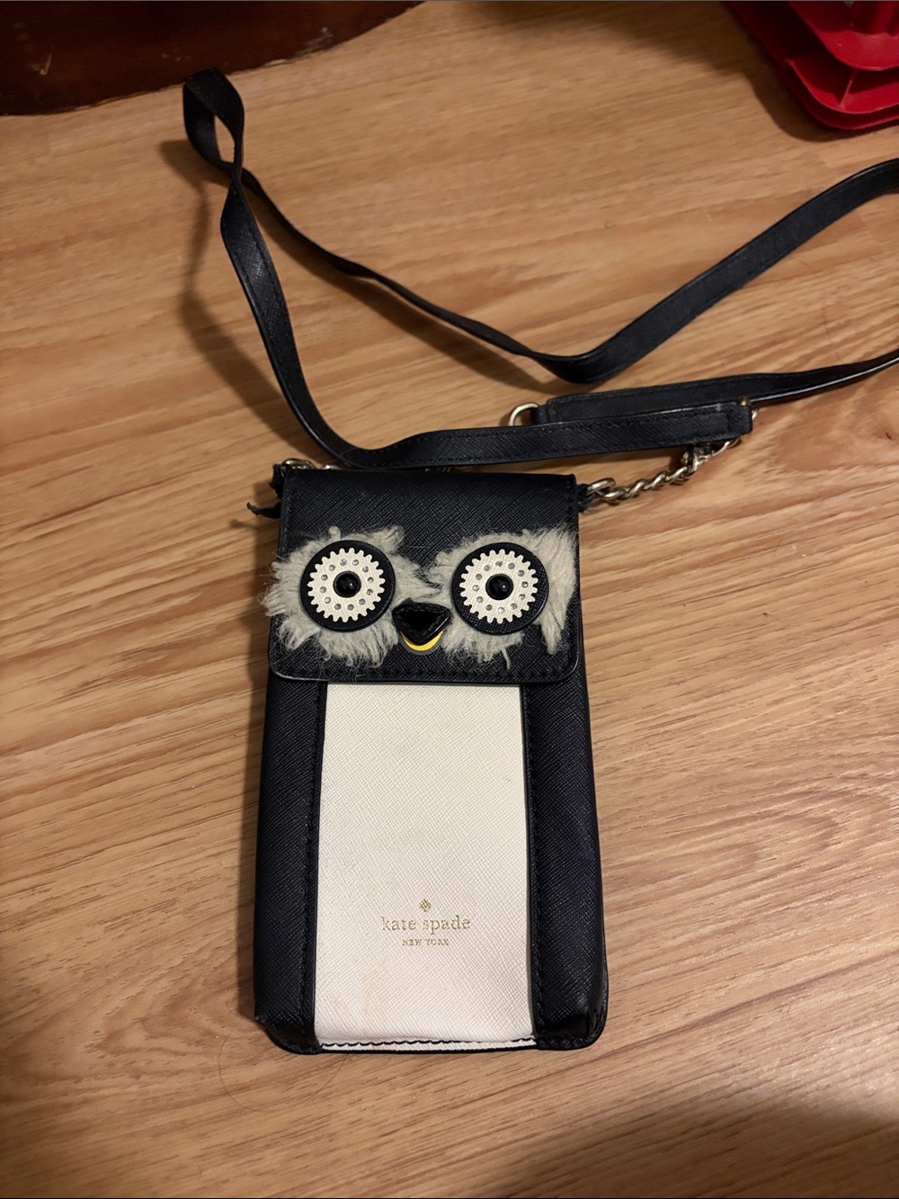 kate spade Black and White Owl Crossbody Phone Case
